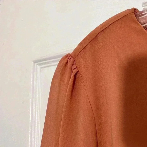 NWOT ZENANA Burnt Orange Peekaboo Sleeve Top | size XL - Picture 7 of 10